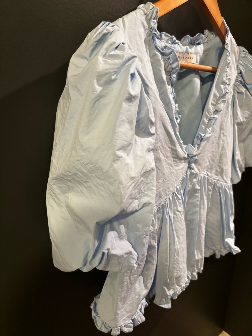 Endless Rose Light Blue Ruffled Peplum Blouse